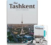 1000 Piece Puzzle Visit Tashkent Adult Jigsaw Puzzles 1000 Pieces,Challenging Difficult with Fully Interlocking Randomly Shaped Pieces 75x50cm