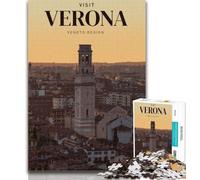 1000 Piece Puzzle Visit Verona Adult Jigsaw Puzzles 1000 Pieces,Challenging Difficult with Fully Interlocking Randomly Shaped Pieces 26x38cm