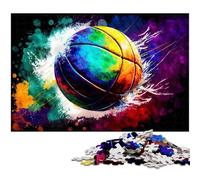 1000 Piece Puzzle Volleyball Oil Painting Wooden Jigsaw Puzzles for Adults Challenging DIY Brain Teaser, Perfect Family Game Or Decorative Gift 50x75CM/19.68x29.52inch