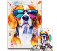 1000 Piece Puzzle Watercolor Beagle 1000 Piece Jigsaw Puzzles for Adults Gifts,Educational Game Challenge Toy for Women And Men 50x75cm