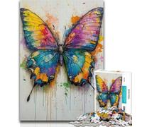 1000 Piece Puzzle Watercolor Butterfly Jigsaw Puzzles for Adults 1000 Piece,Educational Game for Birthday, Chrismas for And 14 Years Old 50x75cm