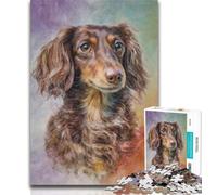 1000 Piece Puzzle Watercolor Dachshund Jigsaw Puzzle 1000 Pieces for Adults,Fun Activity for Home, Rainy Days Toys, Birthday Gifts 50x75cm