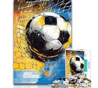 1000 Piece Puzzle Watercolor Football 1000 Piece Jigsaw Puzzles,Challenging Difficult with Fully Interlocking Randomly Shaped Pieces 26x38cm