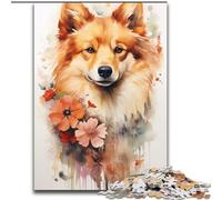 1000 Piece Puzzle Watercolour Dog Impossible Jigsaw Puzzles for Adults Brain Teaser Game, Interactive Family Game, Suitable for Ages 14+ size 50x75cm