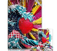 1000 Piece Puzzle Wave Graffiti 1000 Piece Jigsaw Puzzles for Adults & Teens,Classic Educational Games Beautiful Decoration (50x75cm)