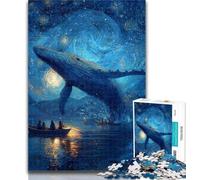 1000 Piece Puzzle Whales in The Starry Sky 1000 Piece Jigsaw Puzzles for Adults & Teens,Classic Educational Games Beautiful Decoration 26x38cm