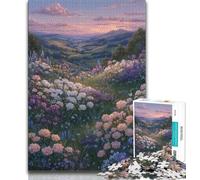 1000 Piece Puzzle Wildflower Mountains 1000 Piece Jigsaw Puzzles for Teenagers Gifts,Artists Collection, Fine Art for Age 14+ (26x38cm)