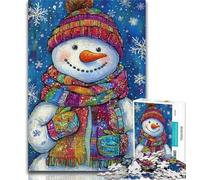 1000 Piece Puzzle Winter Snowman 1000 Piece Jigsaw Puzzle for Adults Teens,Toys Educational Games Stress Relieving Great Gifts And Toys 50x75cm