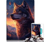 1000 Piece Puzzle Wolf at Sunset Jigsaw Puzzle 1000 Pieces for Teenagers,Educational Game Challenge Toy for Women And Men 50x75cm