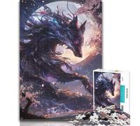1000 Piece Puzzle Wolf Cherry Blossom Jigsaw Puzzle 1000 Pieces for Teenagers,Educational Games Home Decoration Artists Collection, Fine Art 50x75cm