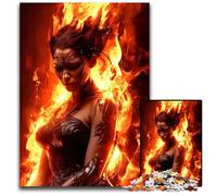 1000 Piece Puzzle Woman Fire Jigsaw Puzzles for Adults Ideal for Teenagers Collectors Travel Gift Family Activity 1000 PCS(75x50cm)