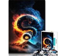 1000 Piece Puzzle Yin And Yang Jigsaw Puzzles for Adults 1000 Piece,Train Your Brain And Hands Gifts for Friends And Family 26x38cm