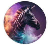 1000 Piece Puzzle Zebra Nebula Round Cardboard Puzzles Brain Teaser Game,Interactive Family Game,Suitable for Ages 14+ (67.5x67.5cm)