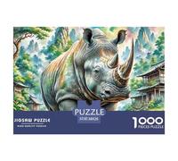 1000 Piece PuzzleRhinoceros Game Suitable for Children And Adults Aged 12 And Above, Can Be Collected, Home Decoration, And Challenged to The Impossible38x26cm/1000pcs