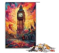 1000 Piece Puzzles A Large Bell Tower Above The City Jigsaw Puzzles for Adults Wooden Jigsaw Family Games 1000 PCS(38x26cm)