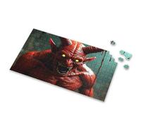 1000 Piece Puzzles A Menacing Red Demon With Glowing Yellow Eyes And Sharp Horns Picture Puzzle Boy Toys Puzzles For Adults 1000 Pieces(500PCS)