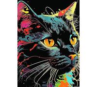 1000 Piece Puzzles Abstract Cat Wooden Puzzles for Adults, Take Time to Get a Sense of Accomplishment Original Beauty for Unique Room Decor Collectibles 20x28in