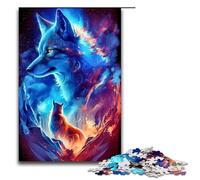 1000 Piece Puzzles Animal Nebula WolfJigsaw for Adults Kids Wooden Puzzles Educational Stress Relief Toy Puzzle 1000PCS(75x50cm)
