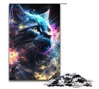 1000 Piece Puzzles Animal Universe Black Cat Jigsaw Puzzles for Adults Wooden Jigsaw Family Games 1000 PCS(75x50cm)