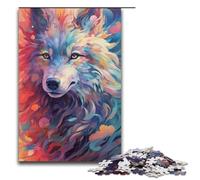 1000 Piece Puzzles Animal Wolf Colour Jigsaw Puzzles for Adults Wood Jigsaw Family Game 1000 PCS(75x50cm)