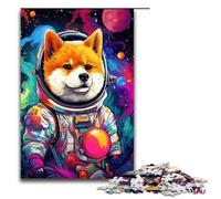 1000 Piece Puzzles Astronaut Shiba Inu Baby by SplattersLots of Thick Color Jigsaw for Adults Wood Family Game 75x50cm