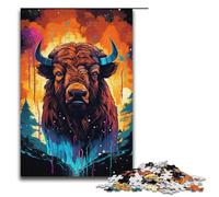 1000 Piece Puzzles Bison's Colorful Psychedelic Jigsaw Puzzles for Adults Wooden Jigsaw Family Games 1000 PCS(38x26cm)