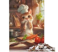 1000 Piece Puzzles Chef Cute Cartoon Cat Style Jigsaw Puzzles Game Toys for Adults Family Puzzles Gift Puzzles Adults Challenging 1000pcs (75x50cm)