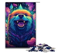 1000 Piece Puzzles Chubby Brown Animated Bear for Adults Wooden Jigsaw Family Games 75x50cm