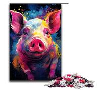1000 Piece Puzzles Colorful Cute Pig Jigsaw Puzzles for Adults Wood Jigsaw Family Game 1000 PCS(75x50cm)