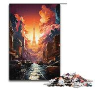 1000 Piece Puzzles Colorful Psychedelia on The Las Vegas StripJigsaw for Adults Kids Wooden Puzzles Educational Stress Relief Toy Puzzle 1000 PCS(38x26cm)