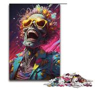 1000 Piece Puzzles Colorful Psychedelic Gangster Zombies Jigsaw Puzzles for Adults Wooden Jigsaw Family Games 1000 PCS(38x26cm)