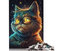 1000 Piece Puzzles Cosmic Garfield Wearing Glasses Style Jigsaw Puzzles Game Toys for Adults Family Puzzles Gift Puzzles Adults Challenging 1000pcs (75x50cm)