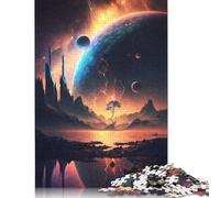 1000 Piece Puzzles Cosmic Lake Reflections Square Paper Puzzles Family Entertainment Toys 1000pcs (38x26cm)