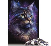 1000 Piece Puzzles Cosmic Maine Coon Cat Style Jigsaw Puzzles Game Toys for Adults Family Puzzles Gift Puzzles Adults Challenging 1000pcs (75x50cm)