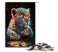 1000 Piece Puzzles Cute Cosmic Baby LeopardJigsaw for Adults Kids Wooden Puzzles Educational Stress Relief Toy Puzzle 1000 PCS(75x50cm)