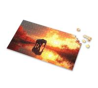 1000 Piece Puzzles Elephant Standing In Water At Sunset Picture Puzzle Boy Toys Puzzles For Adults 1000 Pieces(500PCS)