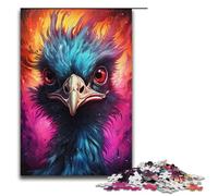1000 Piece Puzzles Emu's Colorful PsychedelicJigsaw for Adults Kids Wooden Puzzles Educational Stress Relief Toy Puzzle 1000 PCS(38x26cm)