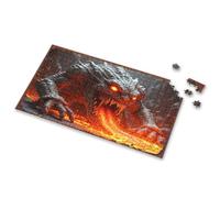 1000 Piece Puzzles Fiery Beast With Lava Tongue In Volcanic Cave Picture Puzzle Jigsaw Puzzles 500 Pieces Easter Gifts For Teens(300PCS)
