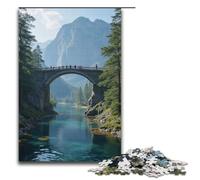 1000 Piece Puzzles Flowing Water BridgeJigsaw for Adults Kids Wooden Puzzles Educational Stress Relief Toy Puzzle 1000 PCS(38x26cm)