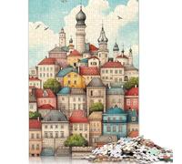 1000 Piece Puzzles for Adults 1000 Pieces Charming European Cityscape Jigsaw Puzzles for Teenagers Woodenboard Puzzles Toy Intellectual Game 1000pcs (75x50cm)