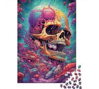1000 Piece Puzzles for Adults 1000 Pieces Evil Skull Color Psychedelic Illustration5 Jigsaw Puzzles for Teenagers Paperboard Puzzles Toy Intellectual Game 38x26cm/1000pcs