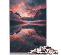 1000 Piece Puzzles for Adults 1000 Pieces Fiery Dawn at Fiordland Jigsaw Puzzles for Teenagers Paperboard Puzzles Toy Intellectual Game 38x26cm/1000pcs