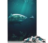 1000 Piece Puzzles for Adults 1000 Pieces Shark Meets Betta Jigsaw Puzzles for Teenagers Woodenboard Puzzles Toy Intellectual Game 1000pcs (75x50cm)