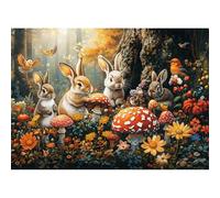1000 Piece Puzzles for Adults,Animal Jigsaw Puzzle,Bunny and Forest Jigsaw Puzzles 1000 Pieces,Creative Games and Difficult Puzzle Home Decor Toy for Adults Elders (27.5"x19.6"), 1:1 Poster
