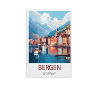 1000 Piece Puzzles for Adults Bergen Norway Recycled Paper Jigsaw Puzzle 1000 Pieces - Fun and Challenging Family Game Great Gift Idea 26x38cm