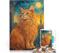 1000 Piece Puzzles for Adults blue eyed cat Made of cardboard Suitable for people aged 14 and above Challenge Toy Unique Home Decorations and Gifts。size：26x38cm/10.24x14.96inch