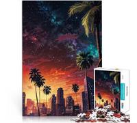 1000 Piece Puzzles for Adults “City Lights at Dusk” Made of wood，Suitable for ages 14 and up Relax Games Games Toys Gift。size：50x75cm/14.96x20.47inch