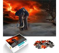 1000 Piece Puzzles for Adults Elephant and lightning Made of wood，for ages 14 and over Home Decoration Gifts Secret Santa Gifts。size：50x75cm/14.96x20.47inch