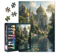 1000 Piece Puzzles for Adults - Fantasy Lake Castle Reflection Landscape, Enchanted Waterside Fortress Puzzle, Premium 1000-Piece Art Jigsaw Puzzles, Finished Size 27.5 x 19.7 Inches