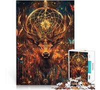 1000 Piece Puzzles for Adults Fantasy magic deer Made of cardboard,Suitable for people aged 14 and above Stress Relief Toys Gift of works of art。size:38x52cm/14.96x20.47inch